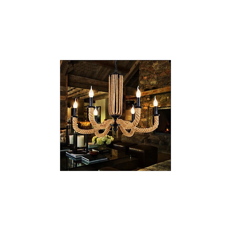 Retro Seil Kronleuchter Eisenlampe