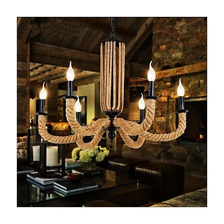 Retro Seil Kronleuchter Eisenlampe Retro Seil Kronleuchter Eisenlampe