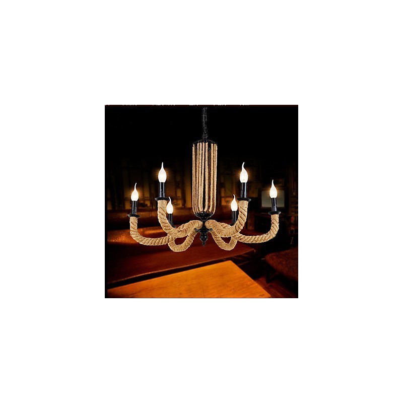Retro Seil Kronleuchter Eisenlampe