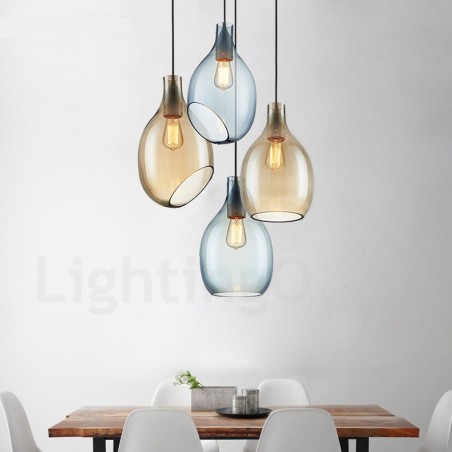 Moderne zeitgenössische 1-flammige Pendelleuchte aus Glas mit Glasschirm Moderne zeitgenössische 1-flammige Pendelleuchte aus Glas mit Glasschirm