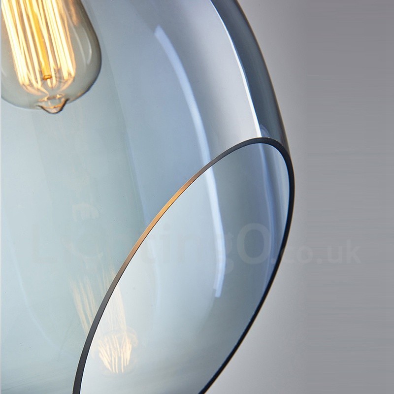 Moderne zeitgenössische 1-flammige Pendelleuchte aus Glas mit Glasschirm
