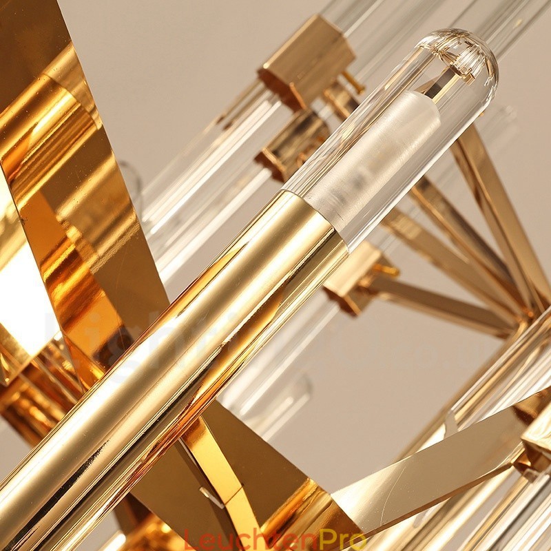 Moderner zeitgenössischer Kronleuchter aus Aluminiumlegierung mit 18 Lichtern und Kristallschirm
