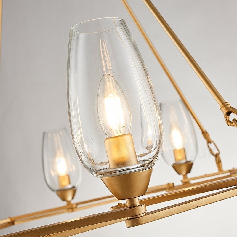 Moderne zeitgenössische 8-flammige Pendelleuchte aus Stahl mit Glasschirm