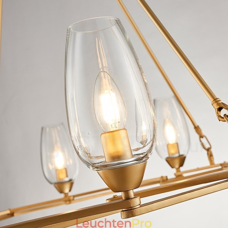 Moderne zeitgenössische 10-flammige Pendelleuchte aus Stahl mit Glasschirm