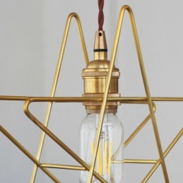 Moderne zeitgenössische 1-flammige Pendelleuchte aus Messing mit Schirm