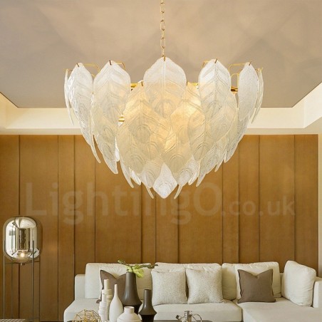Moderne zeitgenössische 4-flammige Pendelleuchte aus Stahl mit Glasschirm Moderne zeitgenössische 4-flammige Pendelleuchte aus Stahl mit Glasschirm