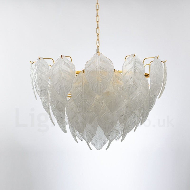 Moderne zeitgenössische 4-flammige Pendelleuchte aus Stahl mit Glasschirm