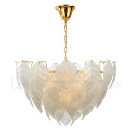 Moderne zeitgenössische 4-flammige Pendelleuchte aus Stahl mit Glasschirm