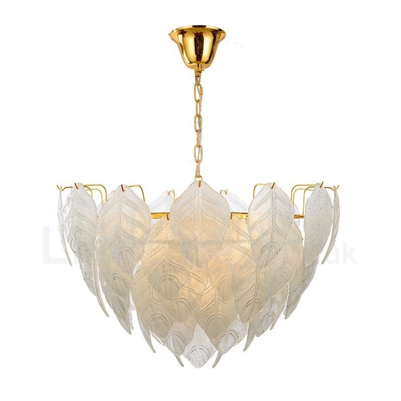 Moderne zeitgenössische 4-flammige Pendelleuchte aus Stahl mit Glasschirm