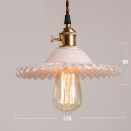 Rustikale Lodge Retro-Pendelleuchte aus Stahl mit 1 Licht und Glasschirm