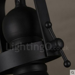 Retro-Pendelleuchte aus Stahl mit 1 Licht und Glasschirm