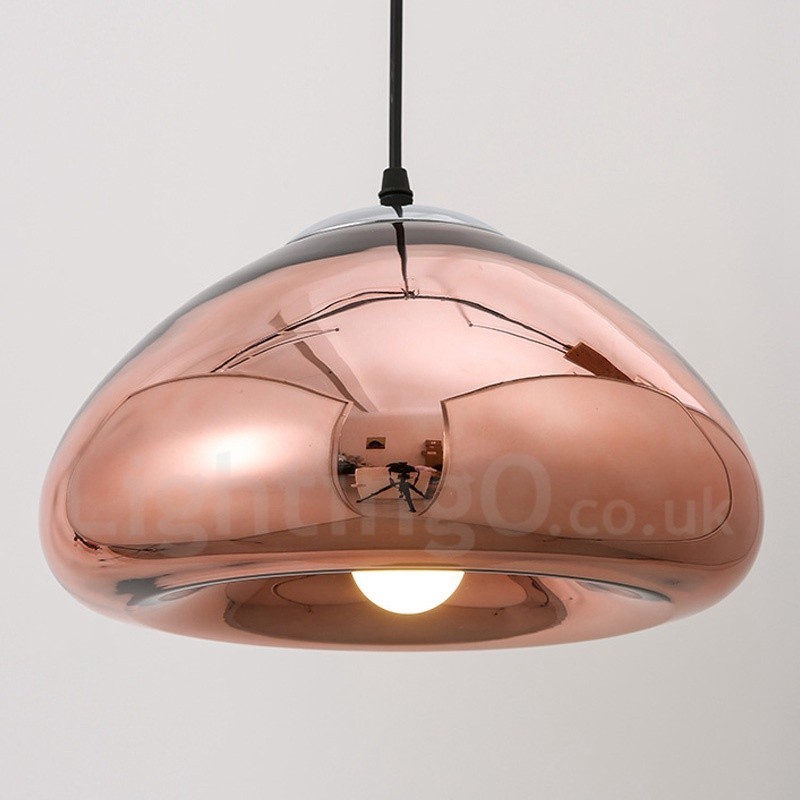 Moderne zeitgenössische 1-flammige Pendelleuchte aus Glas mit Glasschirm