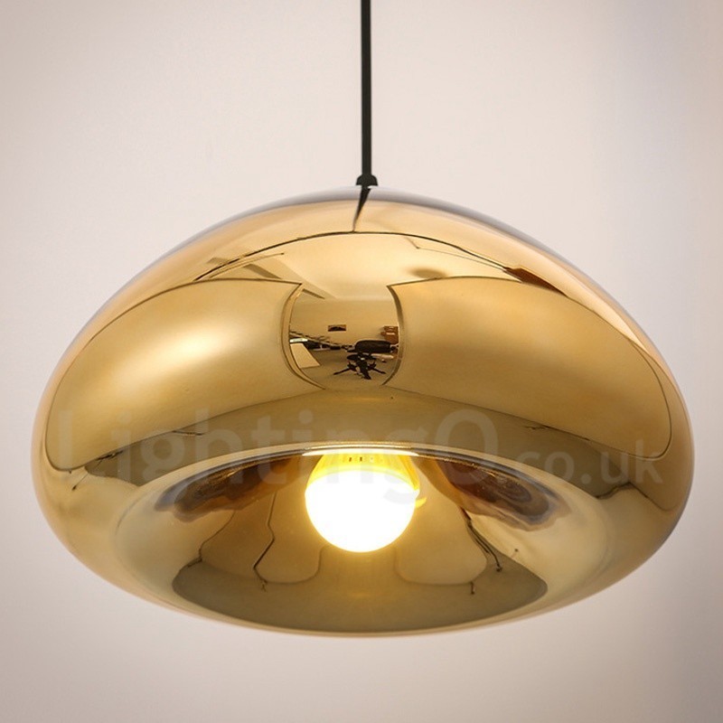 Moderne zeitgenössische 1-flammige Pendelleuchte aus Glas mit Glasschirm