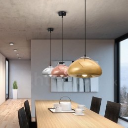 Moderne zeitgenössische 1-flammige Pendelleuchte aus Glas mit Glasschirm
