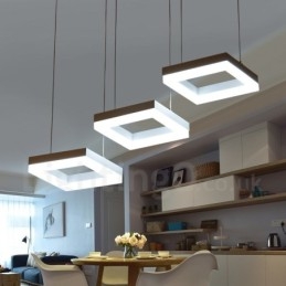 Moderne zeitgenössische 3-flammige Pendelleuchte aus Aluminiumlegierung mit Acrylschirm