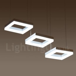 Moderne zeitgenössische 3-flammige Pendelleuchte aus Aluminiumlegierung mit Acrylschirm