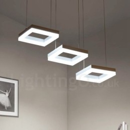 Moderne zeitgenössische 3-flammige Pendelleuchte aus Aluminiumlegierung mit Acrylschirm