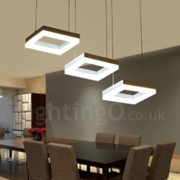 Moderne zeitgenössische 3-flammige Pendelleuchte aus Aluminiumlegierung mit Acrylschirm