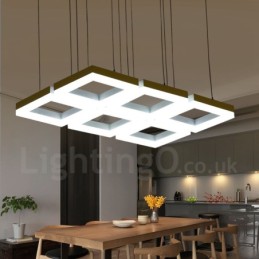 Moderne zeitgenössische 6-flammige Pendelleuchte aus Aluminiumlegierung mit Acrylschirm