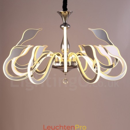 Dimmbarer moderner zeitgenössischer Kronleuchter aus Stahl mit 12 Lichtern und Acrylschirm Dimmbarer moderner zeitgenössischer Kronleuchter aus Stahl mit 12 Lichtern und Acrylschirm