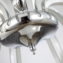 Dimmbarer moderner zeitgenössischer Kronleuchter aus Stahl mit 10 Lichtern und Acrylschirm