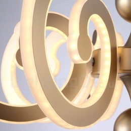 Dimmbarer moderner zeitgenössischer Kronleuchter aus Stahl mit 6 Lichtern und Acrylschirm