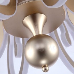 Dimmbarer moderner zeitgenössischer Kronleuchter aus Stahl mit 6 Lichtern und Acrylschirm