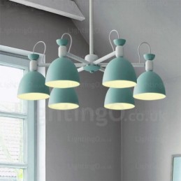 Nordischer Kronleuchter mit 6 Lichtern und Schirm aus Aluminiumlegierung
