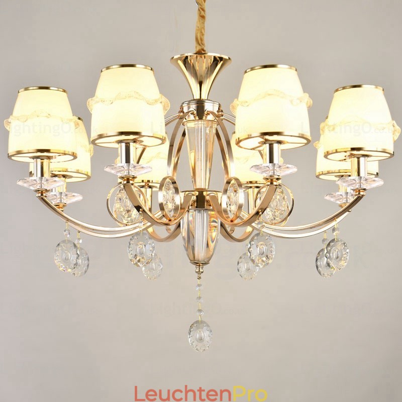 Nordischer Kronleuchter mit 6 Lichtern und Glasschirm