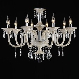8 Licht Der Stil des Palastes Glas Kronleuchter mit Kerze Birne