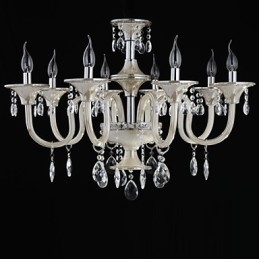 8 Licht Der Stil des Palastes Glas Kronleuchter mit Kerze Birne