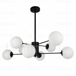 Moderner Kronleuchter mit 8 Lichtern und Glasschirm
