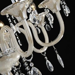 8 Licht Der Stil des Palastes Glas Kronleuchter mit Kerze Birne