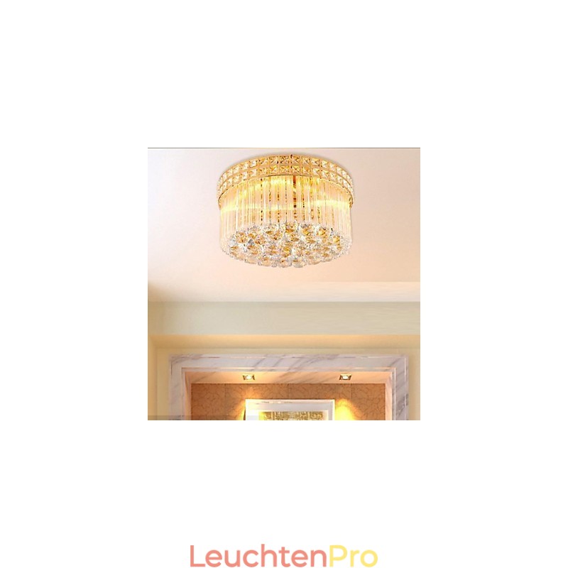 Moderner Luxus-Kronleuchter, Kristall, absorbiert Kuppellicht, Durchmesser 35 cm, enthält 3 Glühbirnen