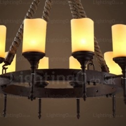 Pendelleuchte im Landhausstil, Vintage-Stil, Retro-Stil, mit Glasschirm, 12 Lichter