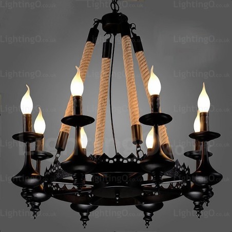 Rustikale Pendelleuchte im Landhausstil mit 8 Lichtern Rustikale Pendelleuchte im Landhausstil mit 8 Lichtern