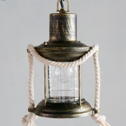 Pendelleuchte im Landhausstil, Vintage-Stil, Retro-Stil, mit Glasschirm, 2 Lichter