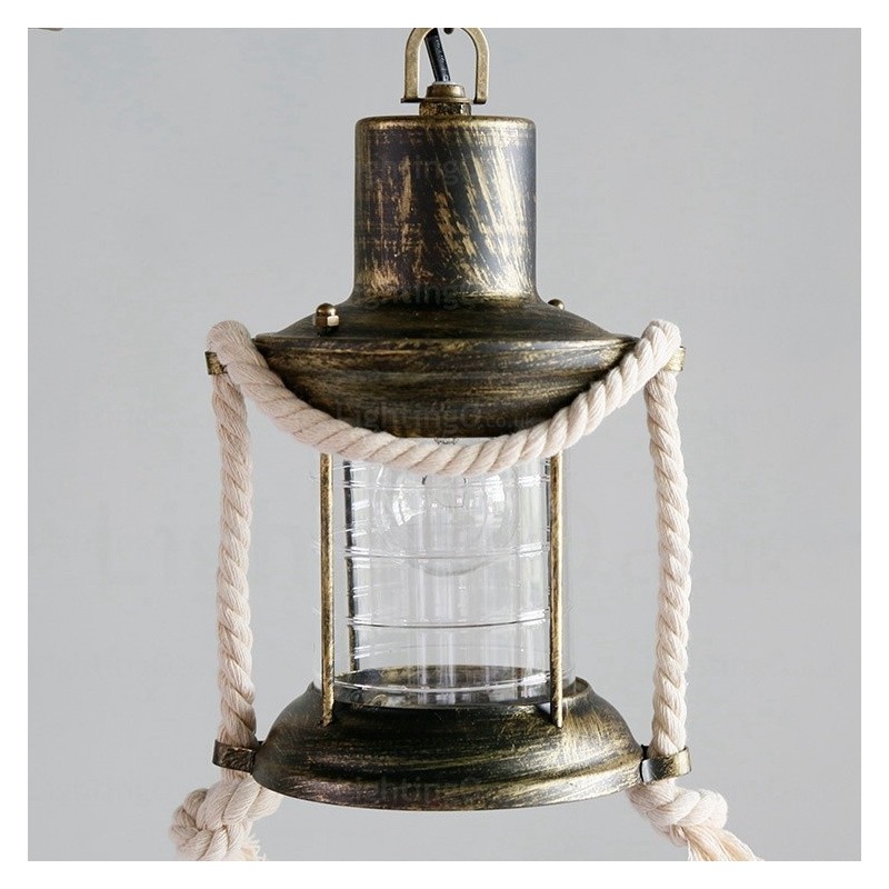 Pendelleuchte im Landhausstil, Vintage-Stil, Retro-Stil, mit Glasschirm, 2 Lichter