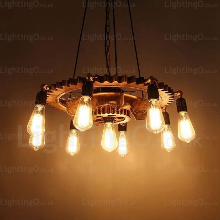 9-flammige Vintage-Retro-Pendelleuchte 9-flammige Vintage-Retro-Pendelleuchte