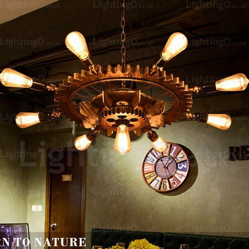 9-flammige Vintage-Retro-Pendelleuchte