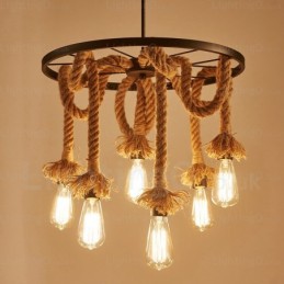 6-flammige Vintage-Retro-Pendelleuchte