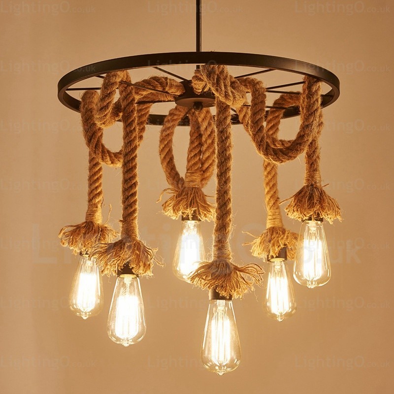 6-flammige Vintage-Retro-Pendelleuchte