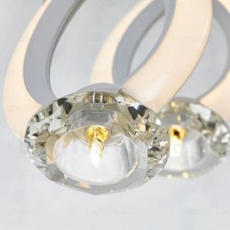 1-flammige, moderne Pendelleuchte mit Kristallschirm