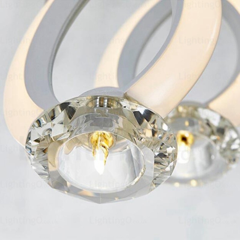 1-flammige, moderne Pendelleuchte mit Kristallschirm