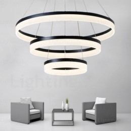 Moderne Pendelleuchte mit 3 Ringen und dimmbarem WLAN und Acrylschirm