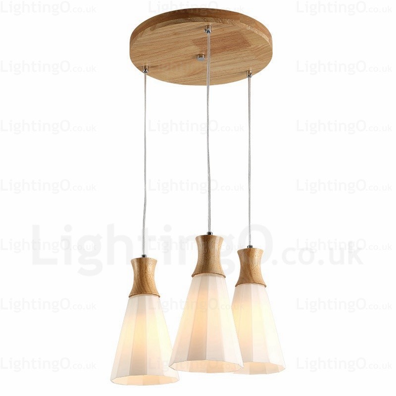 1-flammige, moderne, nordische Pendelleuchte mit Glasschirm
