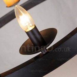8-flammige Vintage-Retro-Pendelleuchte mit Marmorschirm