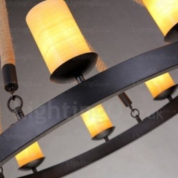 8-flammige Vintage-Retro-Pendelleuchte mit Marmorschirm