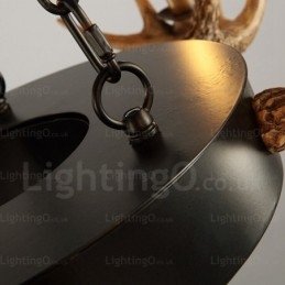 9-flammige Vintage Retro Rustikale Geweih Kronleuchter Pendelleuchte