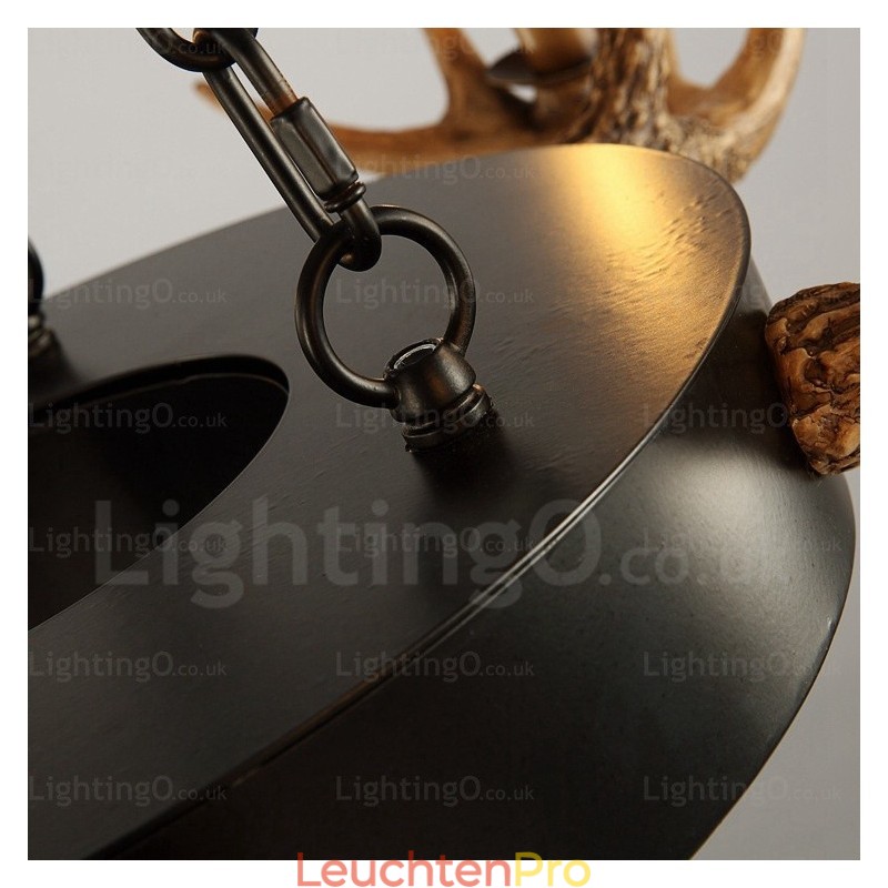 9-flammige Vintage Retro Rustikale Geweih Kronleuchter Pendelleuchte